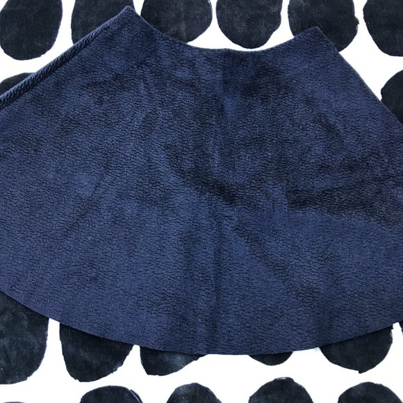 COS Dark Blue Textured Circle Skirt - Picture 3 of 7